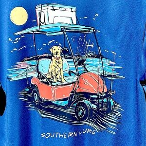 Southern Lure Blue Long Sleeve UV Fishing Tee with Vibrant Graphic Design